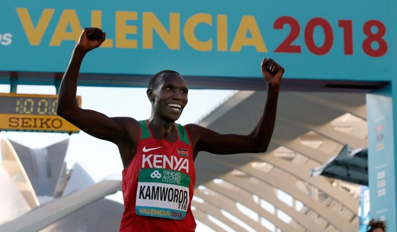Los parciales 'de otro planeta' de Kamworor en el Mundial de Valencia