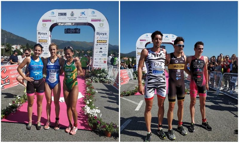 Uxío Abuín y Melina Alonso ganan el Triatlón Pobra do Caramiñal