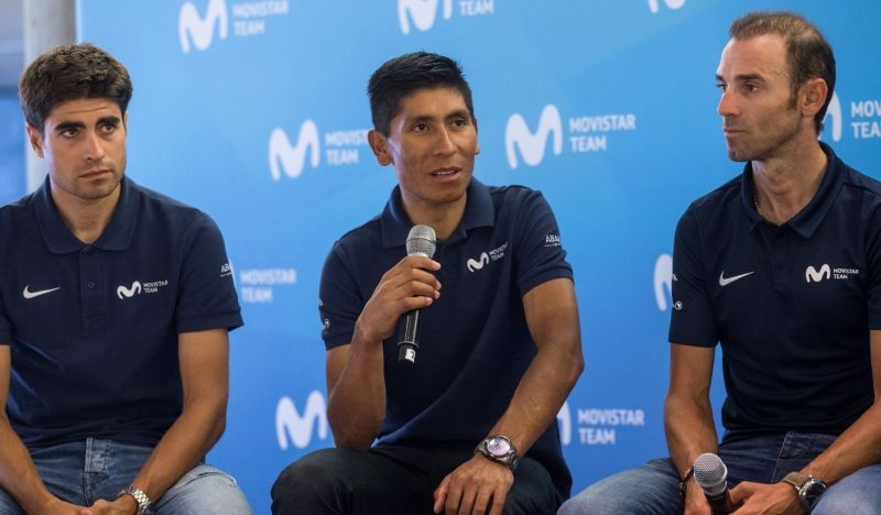 Movistar hace oficial el tridente Quintana, Landa y Valverde para el Tour
