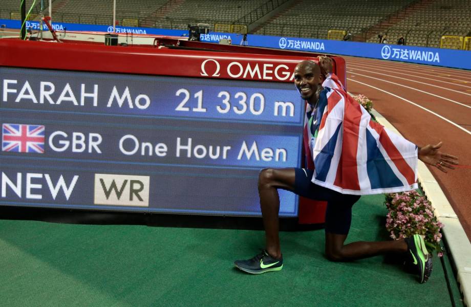 El británico Mo Farah establece un nuevo récord de la hora.
