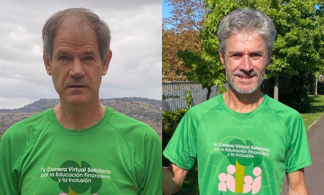 Abel Antón y Martín Fiz, con la Carrera 100% Solidaria por la Educación Financiera y la Inclusión.