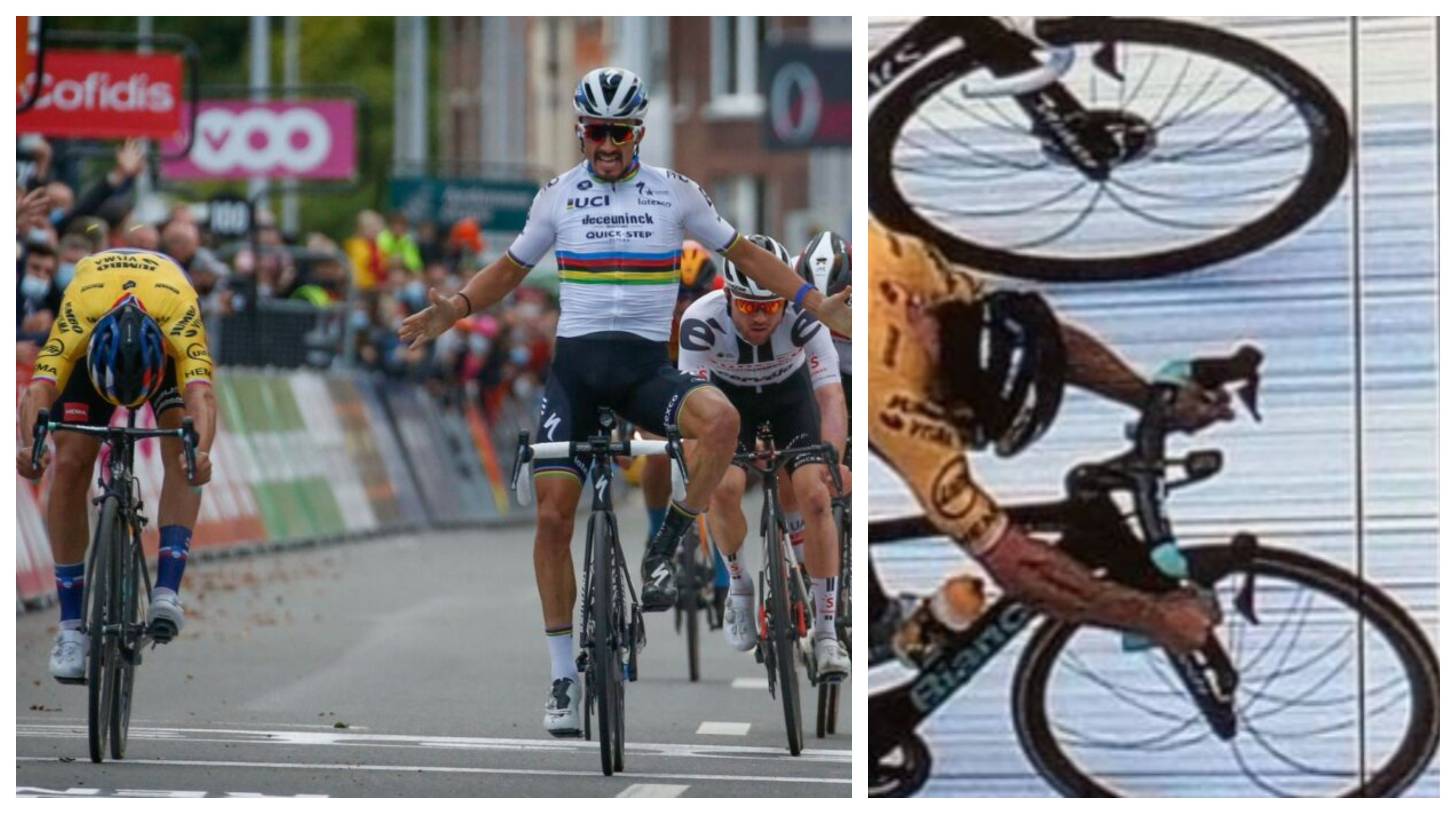 [VÍDEO] Roglic gana por foto finish una Lieja-Bastoña-Lieja que Alaphilippe celebró antes de tiempo.