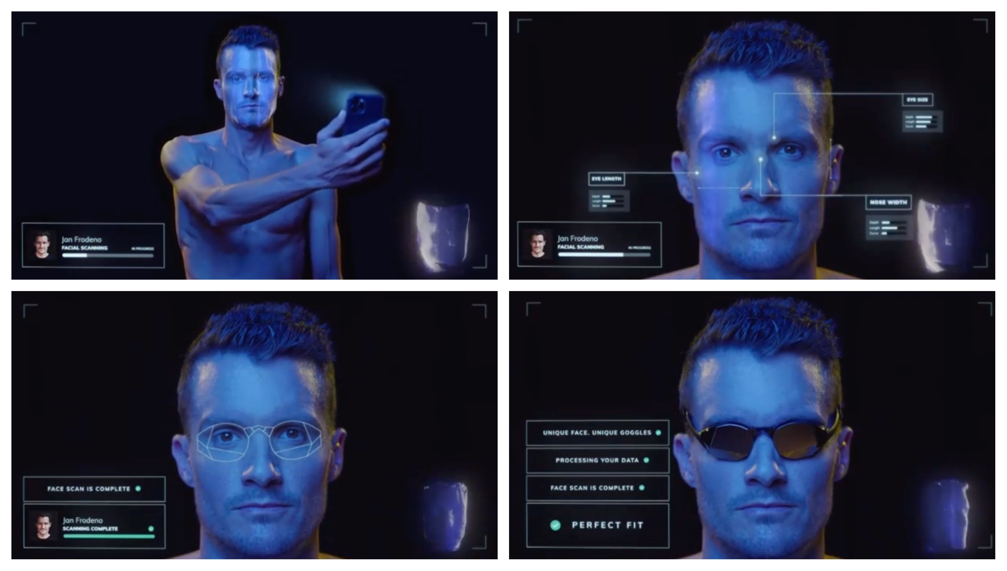 Así son las nuevas gafas de Frodeno hechas por escaneo facial: "Blade Runner va a nadar"