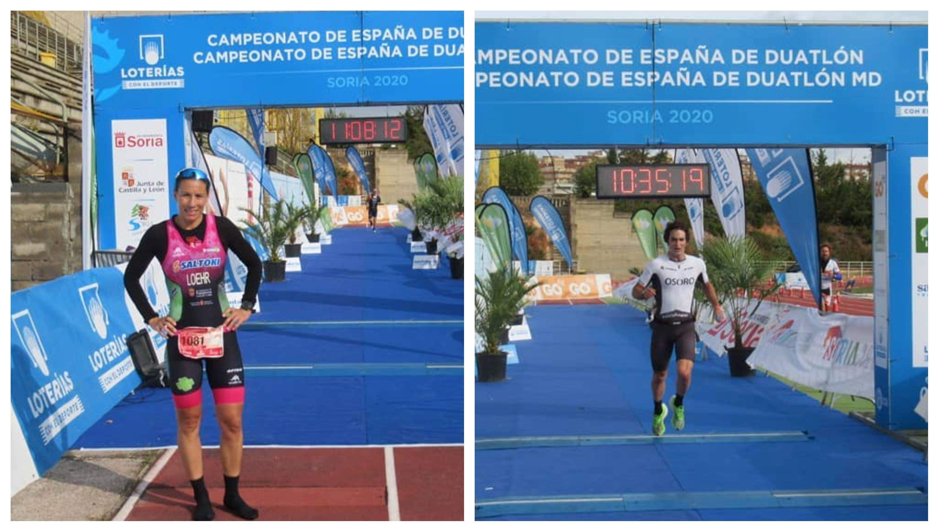 Sara Loher y Pello Osoro, campeones de España de Duatlón MD.