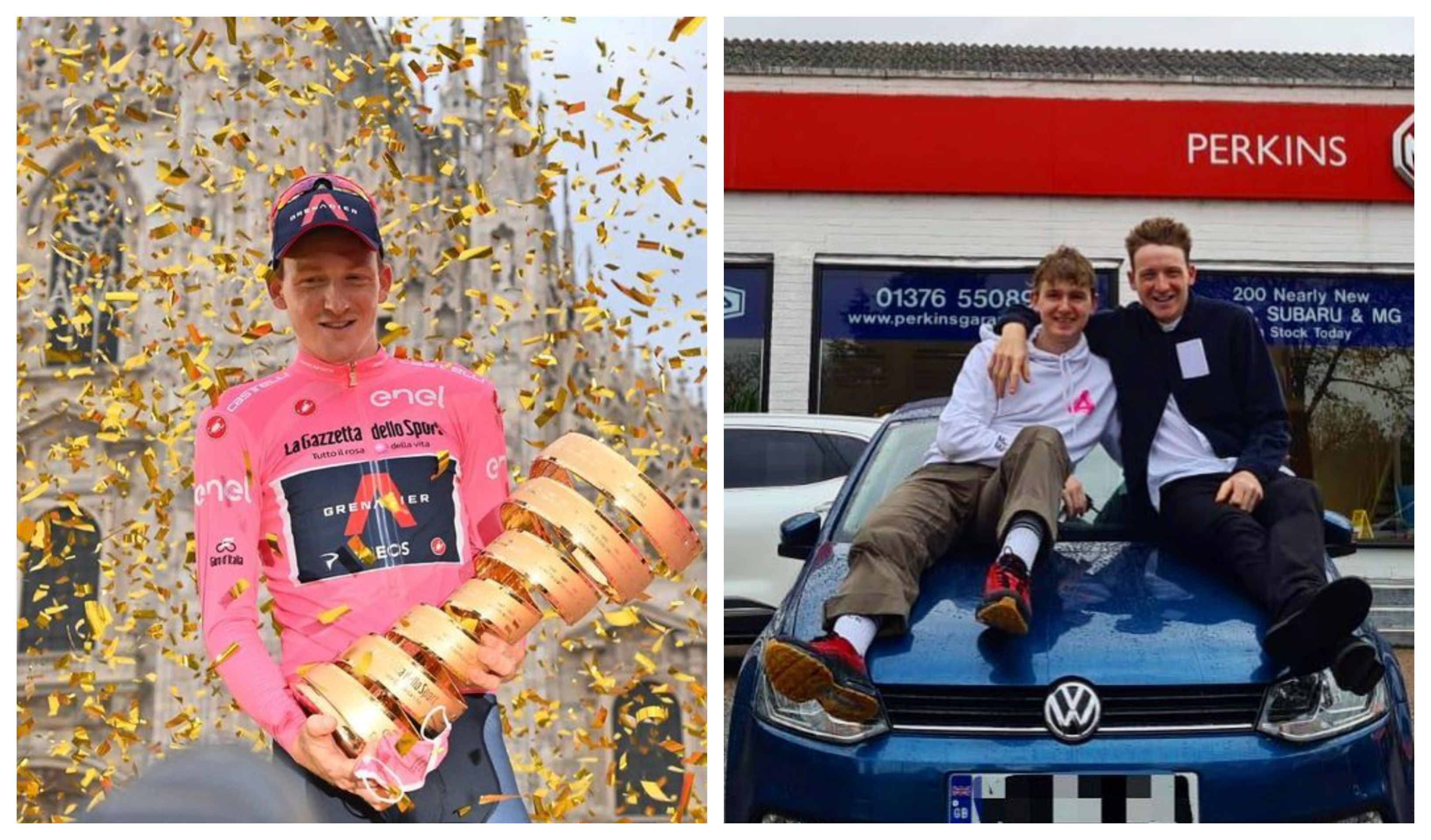 El ganador del Giro le compra un coche a su hermano tras perder una curiosa apuesta.