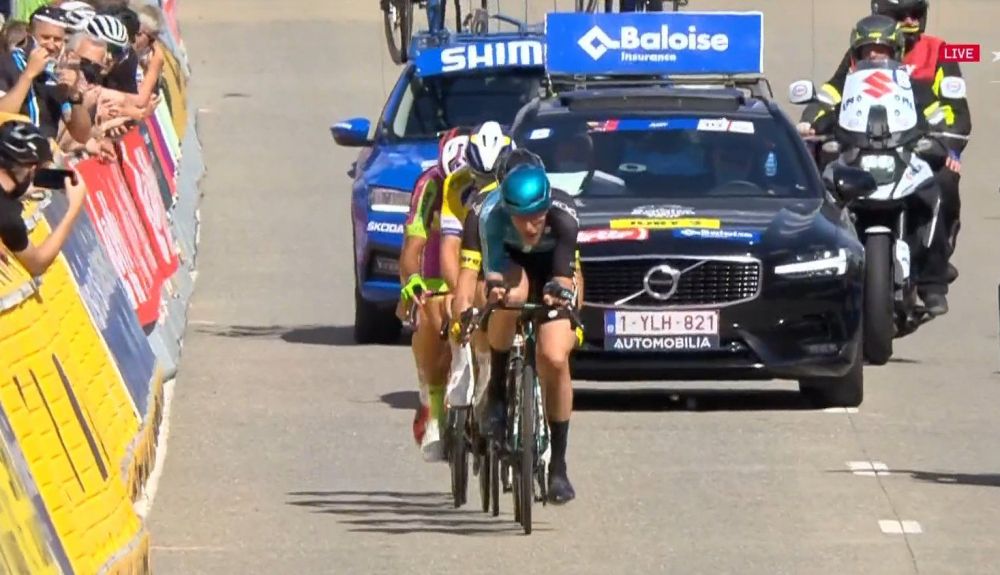 Van Schip, liderando la fuga en el Tour de Bélgica Van Schip, liderando la fuga en el Tour de Bélgica