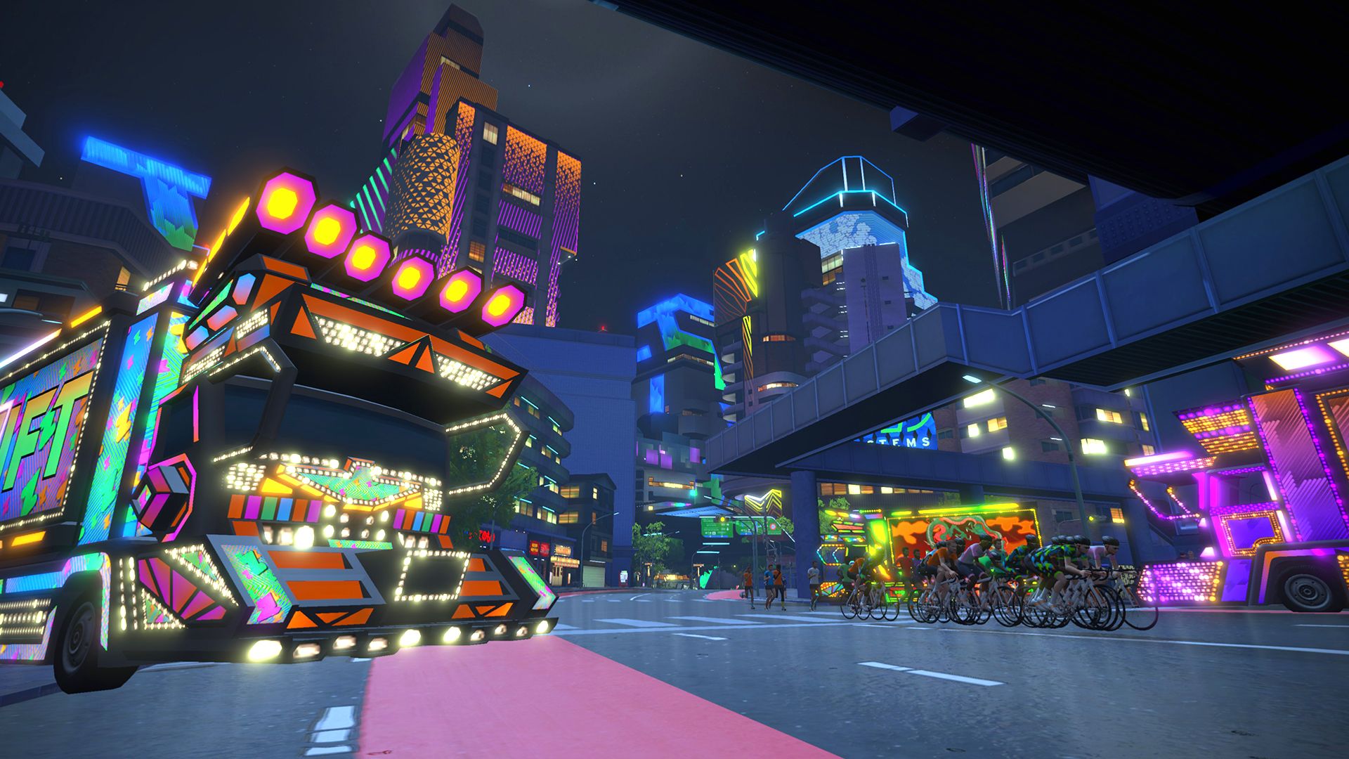 Zwift inaugura las carreteras de su nuevo mapa... Neokyo